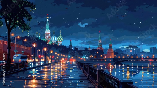  Illustration Of Russian Landmarks. Generative AI