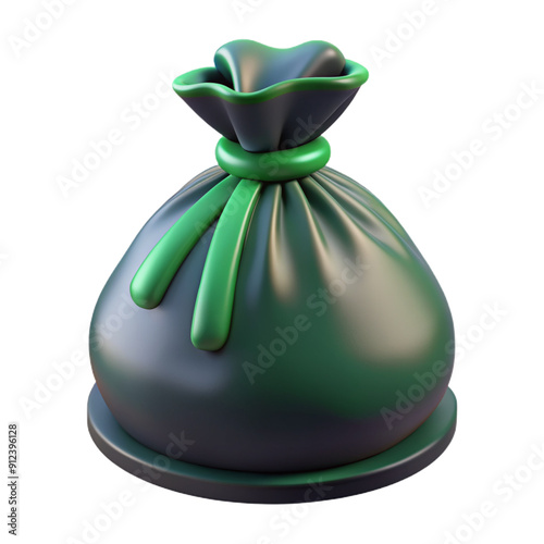 bag isolated on whitebell, service, hotel, 3d, reception, silver, object, tray, metal, food, vector, restaurant, cloche, call, shiny, gold, ring, symbol, cup, icon, customer, hat, business, assistance photo