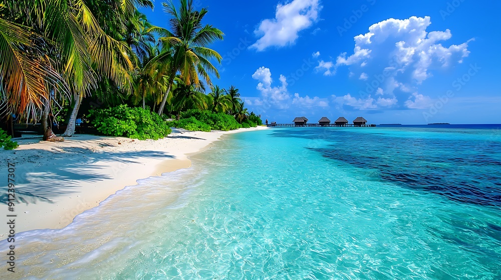 Fototapeta premium beach with palm trees