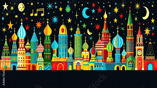  Illustration Of Russian Landmarks. Generative AI