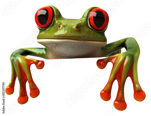 PNG Colorful frog with red eyes photo