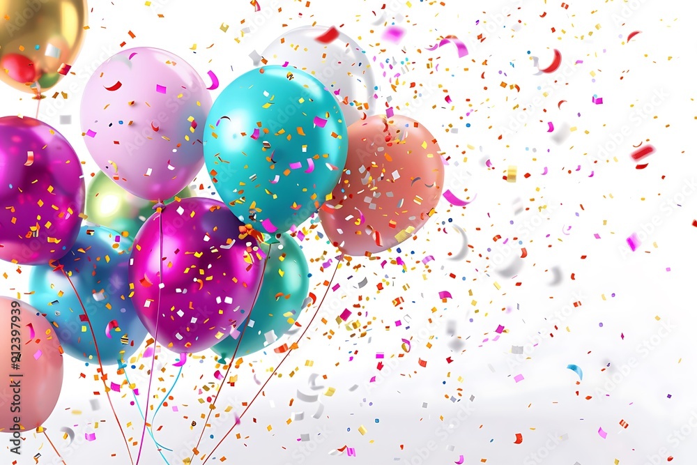 Colorful Balloons with Confetti Colorful Balloons with Confetti