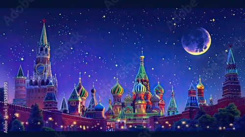  Illustration Of Russian Landmarks. Generative AI