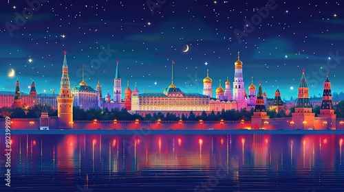  Illustration Of Russian Landmarks. Generative AI