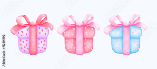 Hand-Drawn Gift Boxes with Bows - Perfect for Holiday Packaging