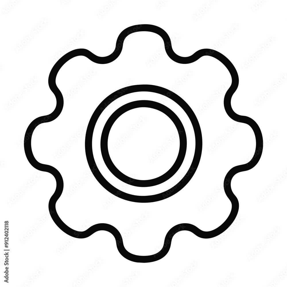 Simple black and white gear icon illustration. Vector illustration Simple black and white gear icon illustration. Vector illustration