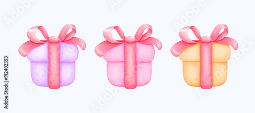 Hand-Drawn Gift Boxes with Bows - Perfect for Holiday Packaging