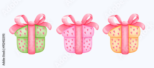 Hand-Drawn Gift Boxes with Bows - Perfect for Holiday Packaging