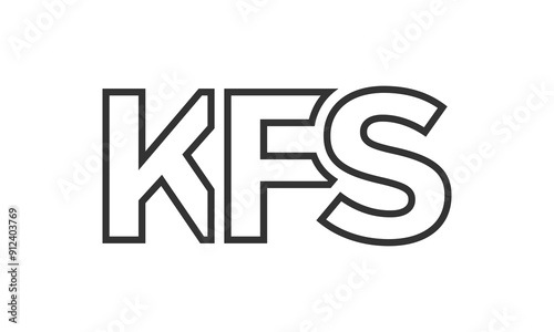 KFS logo design template with strong and modern bold text. Initial based vector logotype featuring simple and minimal typography. Trendy company identity. photo