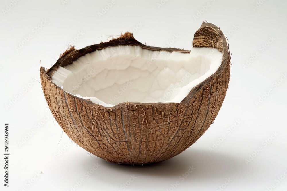A halved coconut A halved coconut