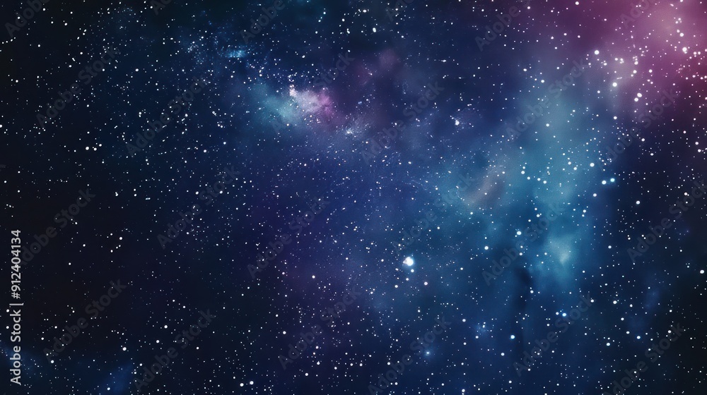 Fototapeta premium Fantasy starry night sky with a blue background