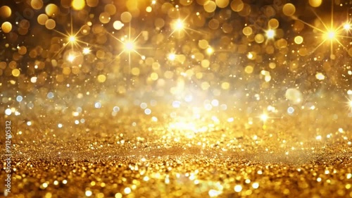 Golden Glitter Background with Sparkles.