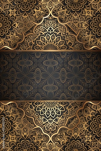 Luxurious abstract background with intricate black and gold patterns