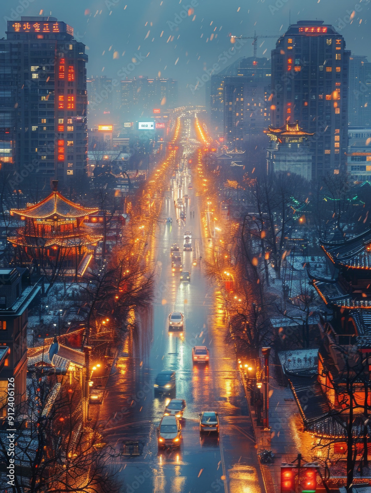 night view of the city suitable for wall decoration night view of the city suitable for wall decoration