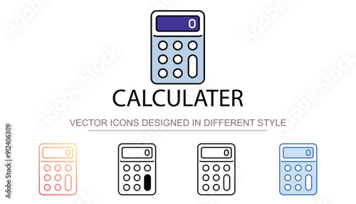 Calculater icon design with white background stock illustration