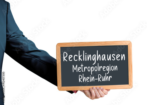 Recklinghausen, Metropolregion Rhein-Ruhr, Kreidetafel, freigestellt, photo