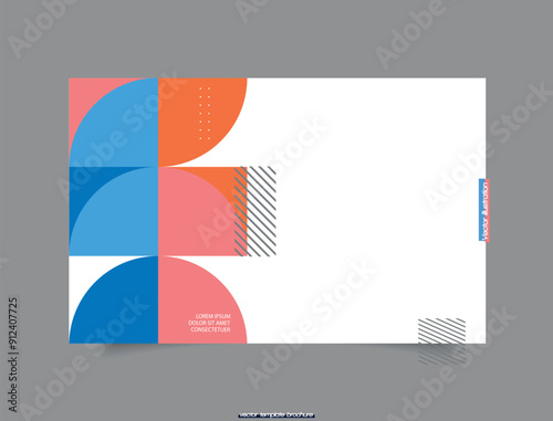 Composition of simple geometric shapes. For use in Presentation, Flyer and Leaflet, Cards, Landing, . Vector illustration.