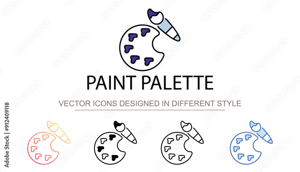 Paint Palette icon design with white background stock illustration Paint Palette icon design with white background stock illustration