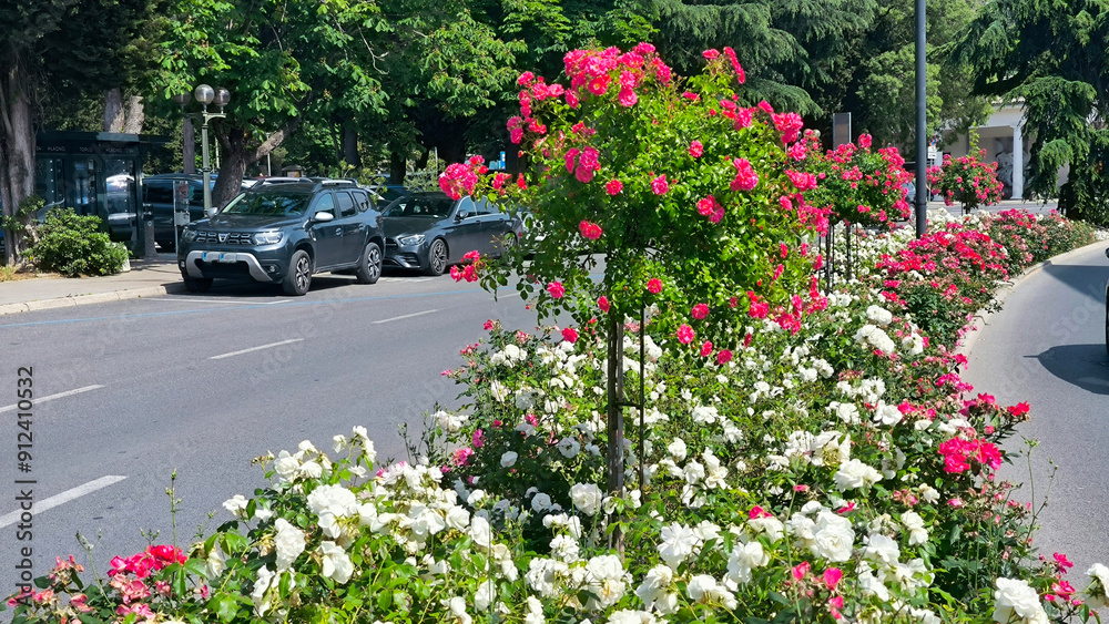 Fototapeta premium Portoroz town in Slovenia, in bright spring day