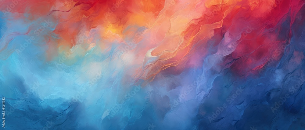 Abstract background featuring alcohol ink striking combination of bold red, orange a blue shades. Abstract background featuring alcohol ink striking combination of bold red, orange a blue shades.