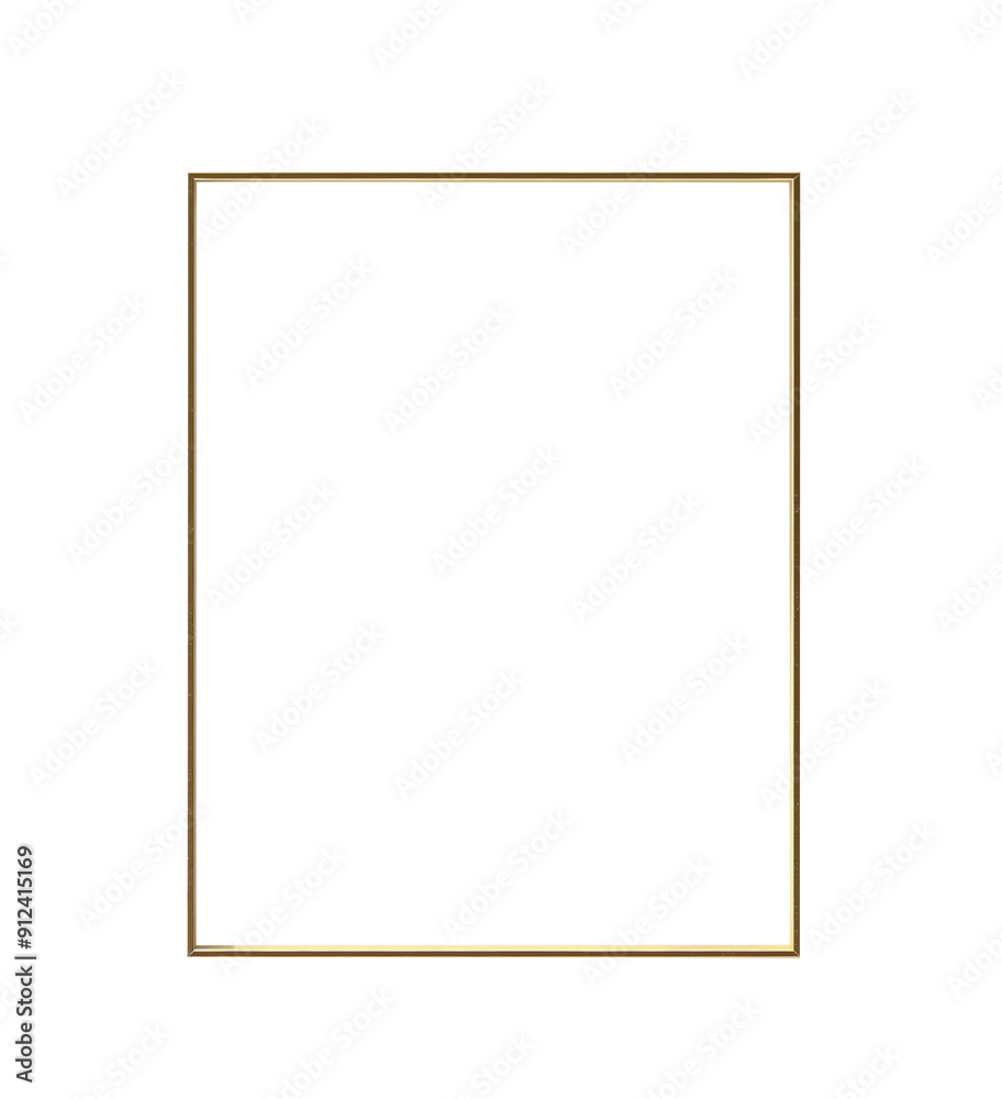 Simple gold picture frame with white background Simple gold picture frame with white background