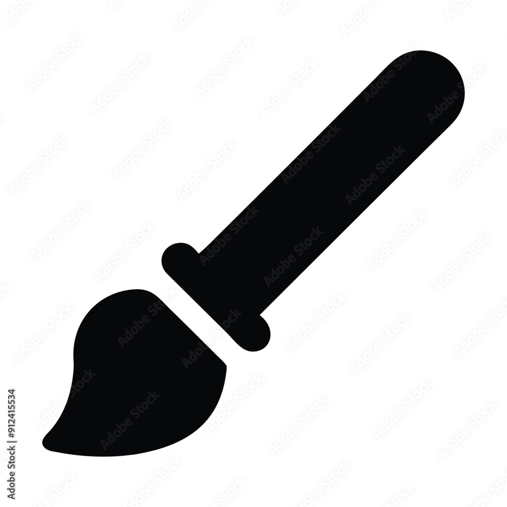 Black and white paintbrush icon. Vector illustration Black and white paintbrush icon. Vector illustration