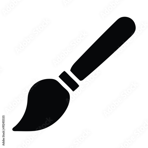 Black and white paintbrush icon illustration. Vector illustration