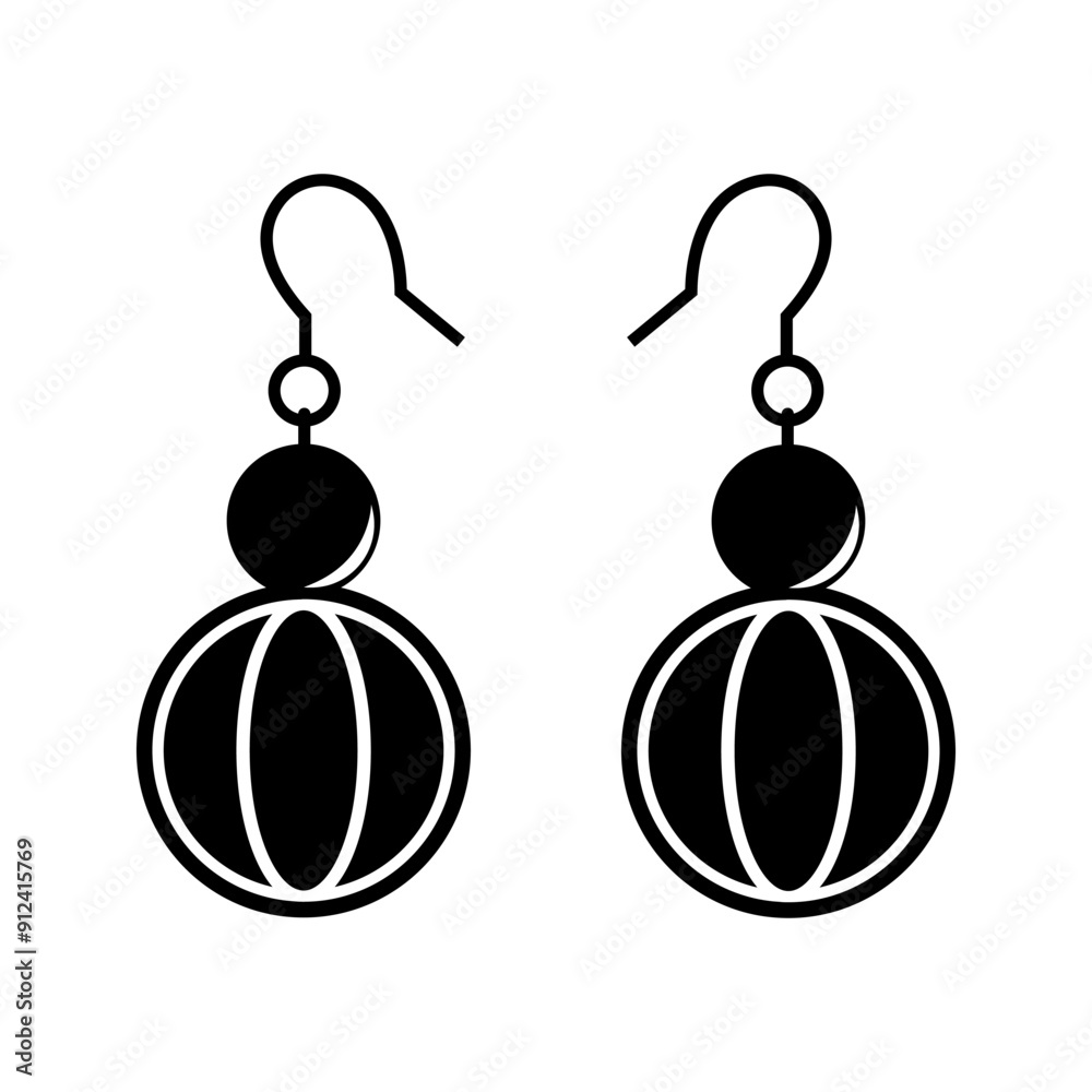 Fototapeta premium Earrings simple icon. luxury jewelry icon