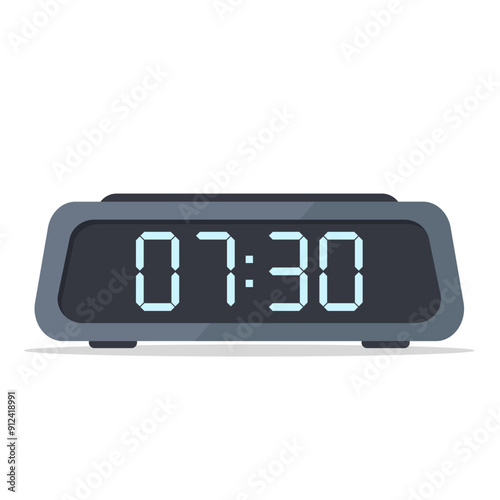 digital alarm clock flat logo icon vector illustration modern design isolated on white background