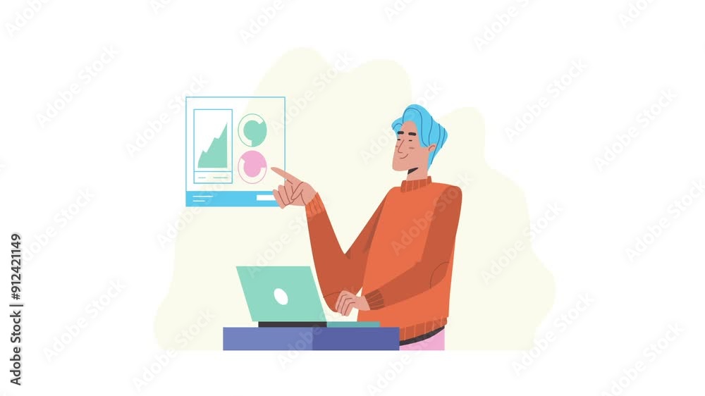 Woman with workflow. Moving banner with young girl with laptop sitting in office. Woman with workflow. Moving banner with young girl with laptop sitting in office.