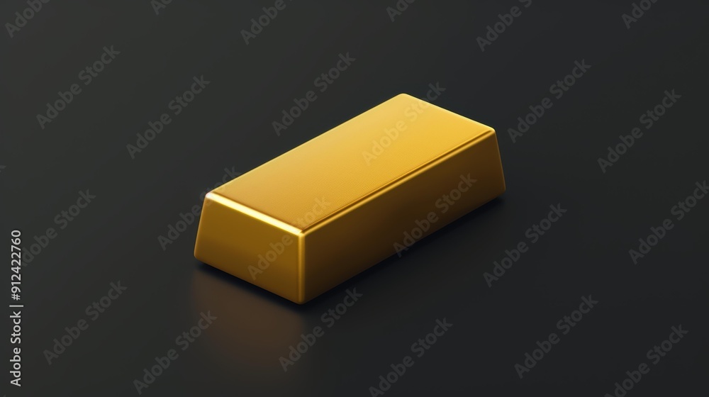 A single gold bar sits on a smooth black surface, representing wealth, investment, and precious metal trading, Suitable for finance, investment portfolios, and luxury-themed presentations, A single gold bar sits on a smooth black surface, representing wealth, investment, and precious metal trading, Suitable for finance, investment portfolios, and luxury-themed presentations,