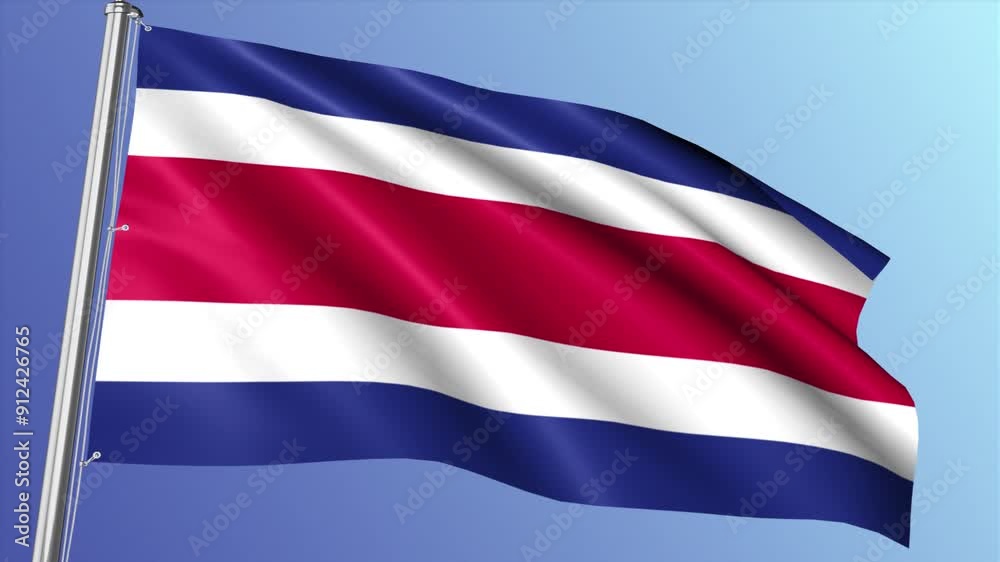 Costa Rica Flag Waving Loop
