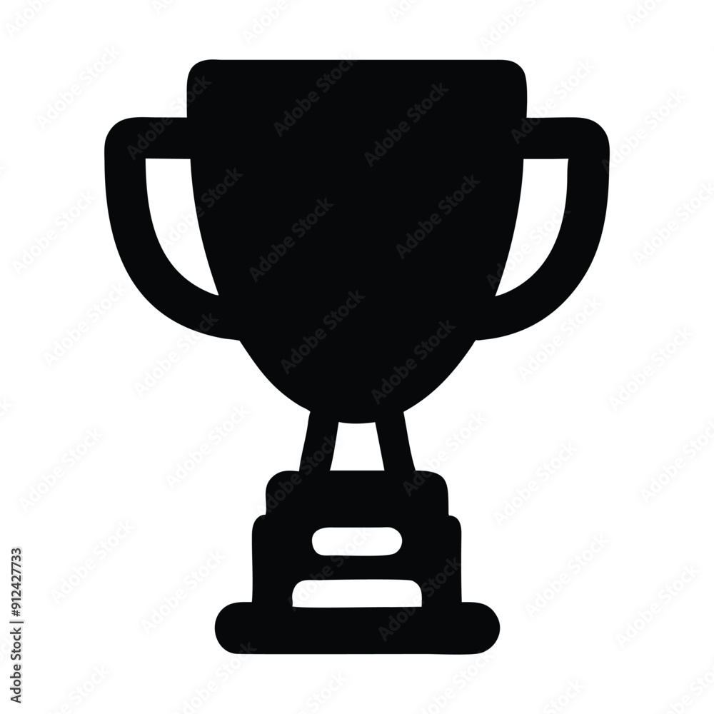 Black and white trophy icon. Vector illustration Black and white trophy icon. Vector illustration