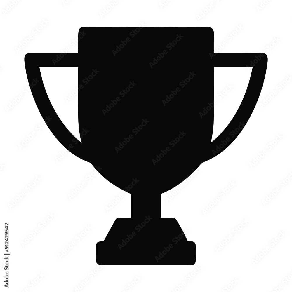 Black and white silhouette of a trophy cup. Vector illustration Black and white silhouette of a trophy cup. Vector illustration