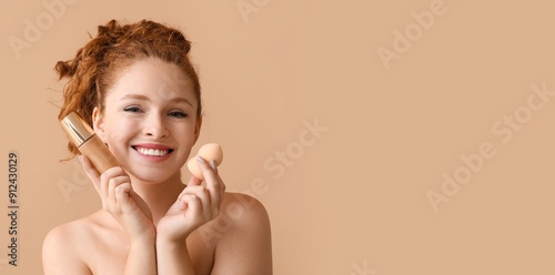 Young redhead woman with ma...
