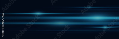 Abstract blue light lines. Light beam technology.