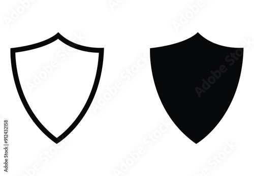 shield editable stroke and fill vector symbol