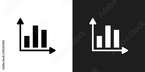 Chart histogram icon logo set vector