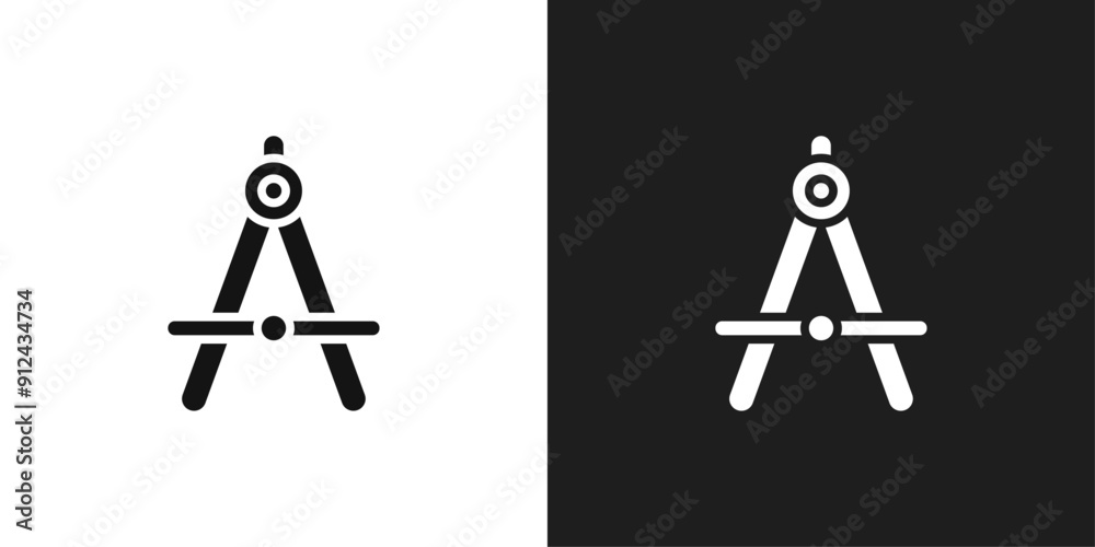 Fototapeta premium Drafting compass icon logo set vector