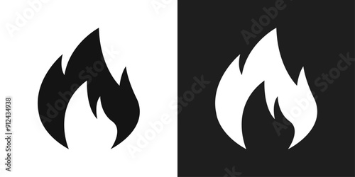 Flame icon logo set vector
