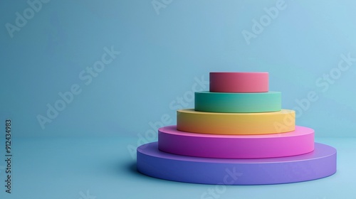 Level complete banner,3D render clay style, colorful, isolated on pure solid background