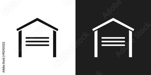 Garage icon logo set vector