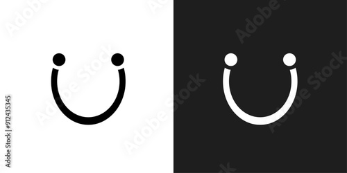 Horseshoe icon logo set vector
