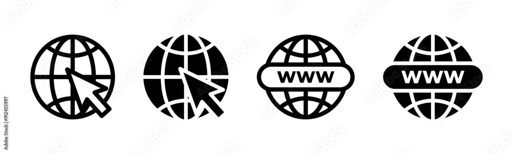 Website icon set. Web link symbol. Internet connection vector illustration. Browser sign. WWW site link pictogram. Website icon set. Web link symbol. Internet connection vector illustration. Browser sign. WWW site link pictogram.