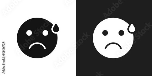 Sad icon logo set vector