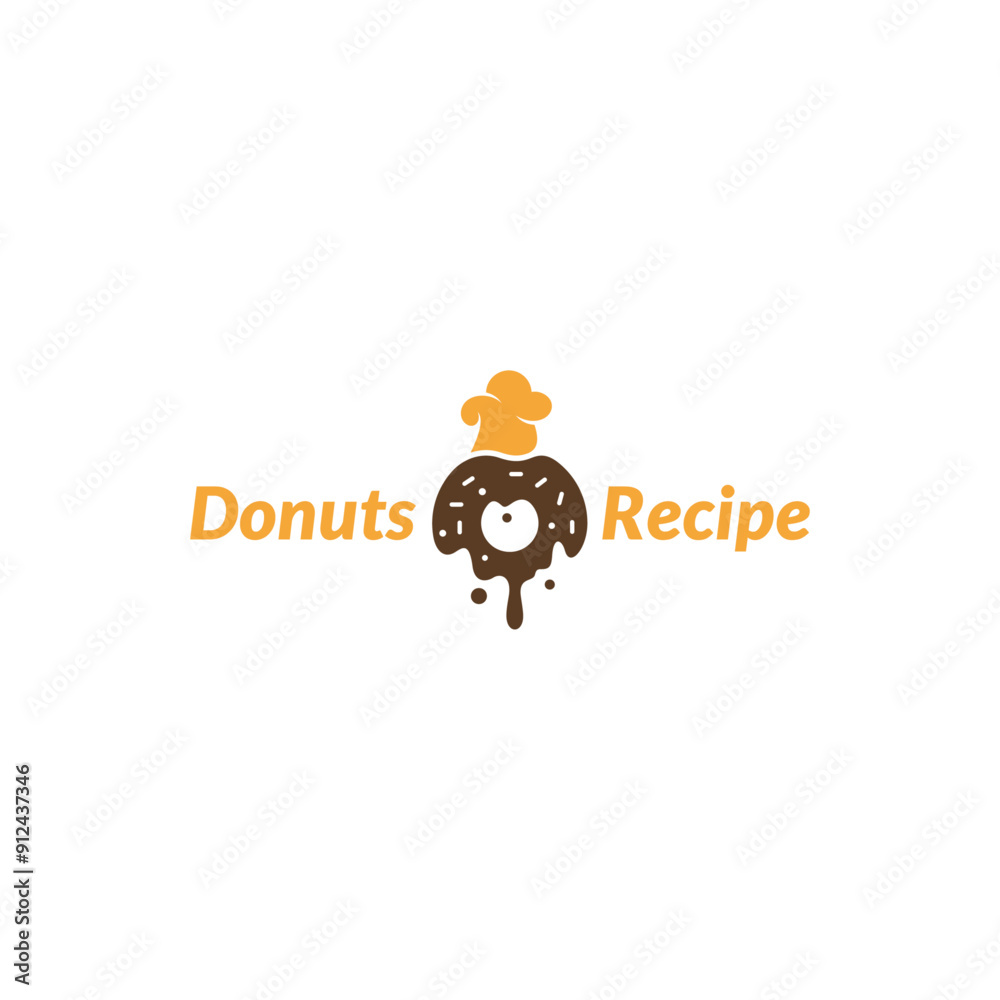 donut cake logo with melted chocolate in flat vector design donut cake logo with melted chocolate in flat vector design