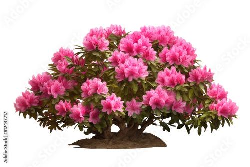 A Delicate Dance of Pink Azalea Blossoms in Springtime on a White or Clear Surface PNG Transparent Background