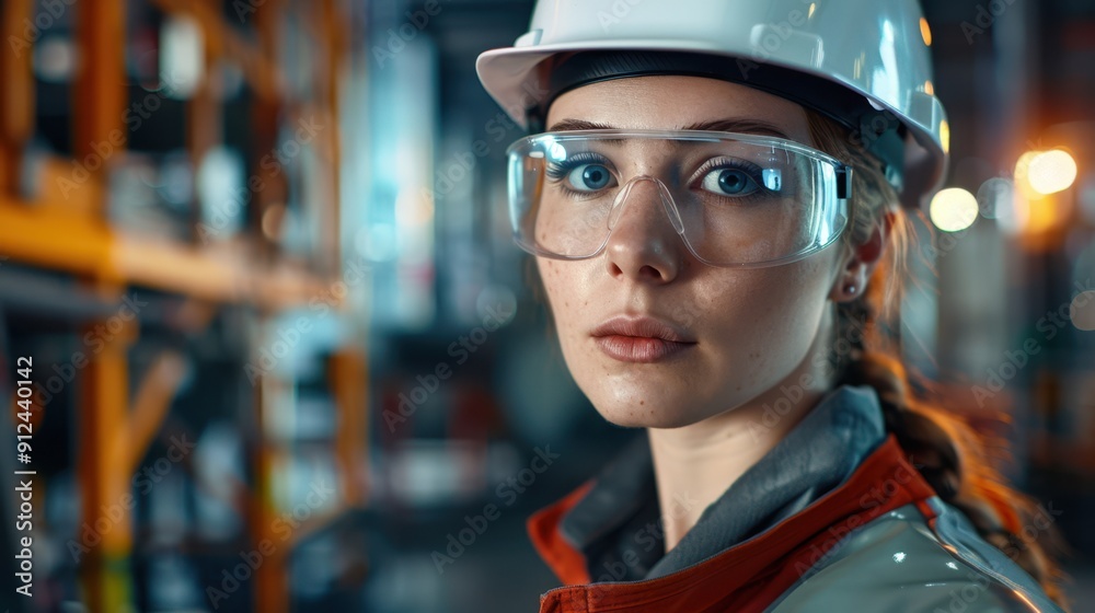The worker in safety gear