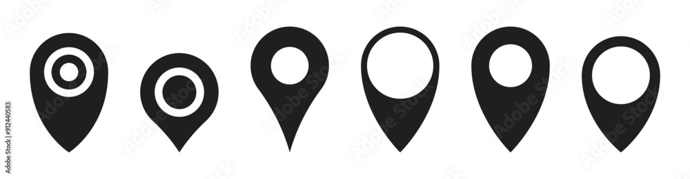 Flat style of location pin icon. Map pin place marker. Map marker pointer icon set. GPS location symbol collection. Flat style of location pin icon. Map pin place marker. Map marker pointer icon set. GPS location symbol collection.