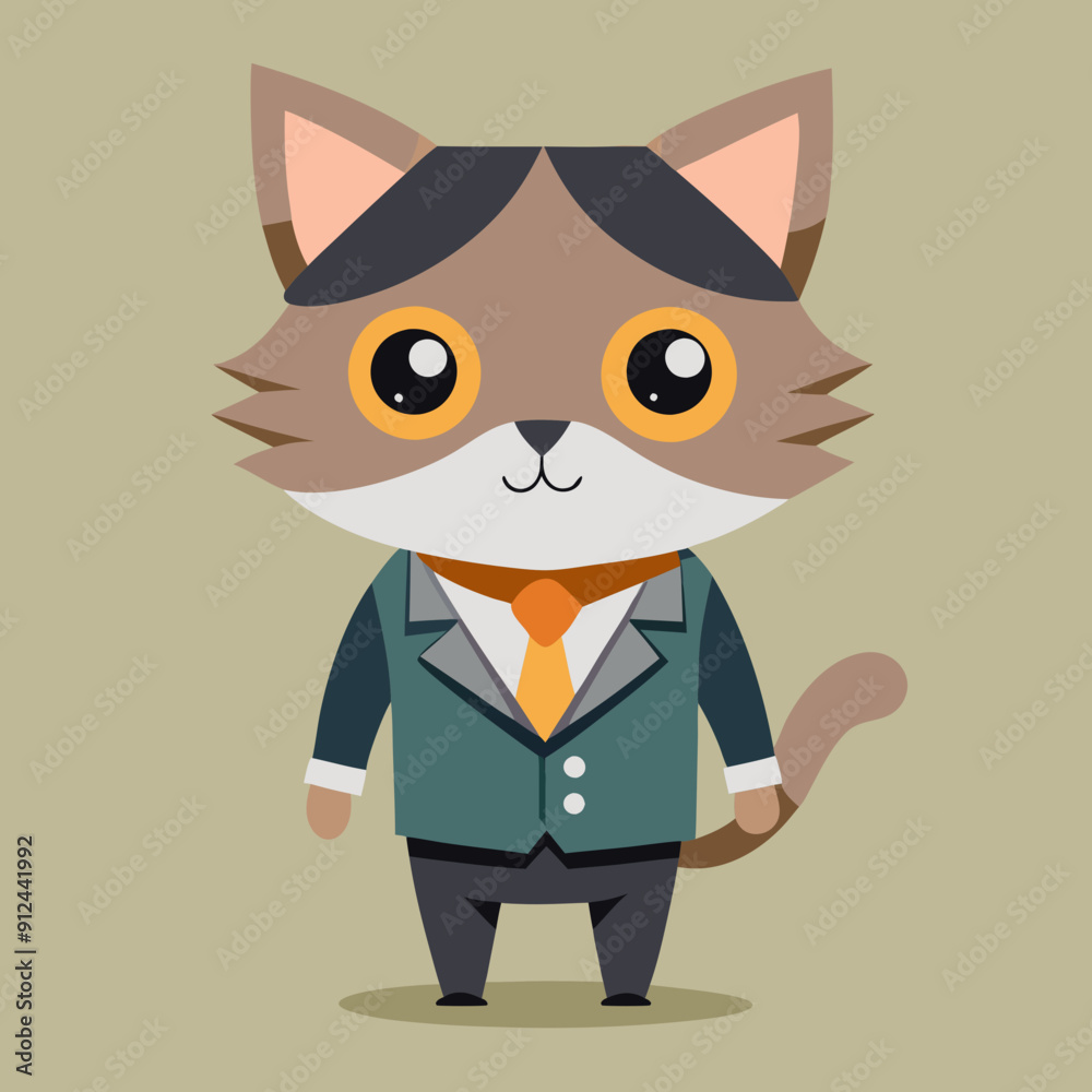 A cat with a cute face vector illustration A cat with a cute face vector illustration